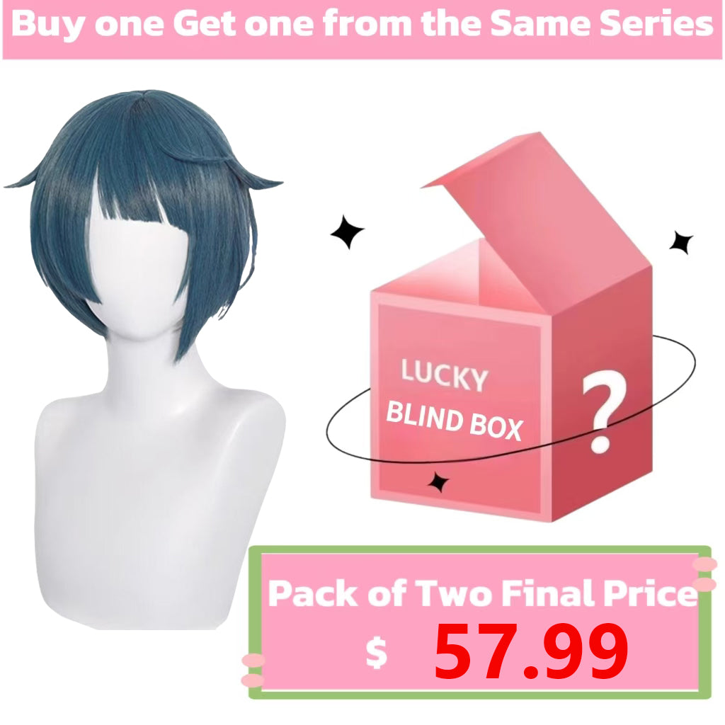 Genshin Impact Xingqiu Short Blue Hair Basic Wig