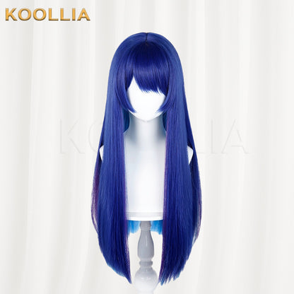 Arknights Mostima Royal Blue Inner Layer Gradient Long Straight Basic Wig