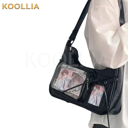 Patent Anime Photo Card Crossbody Bag