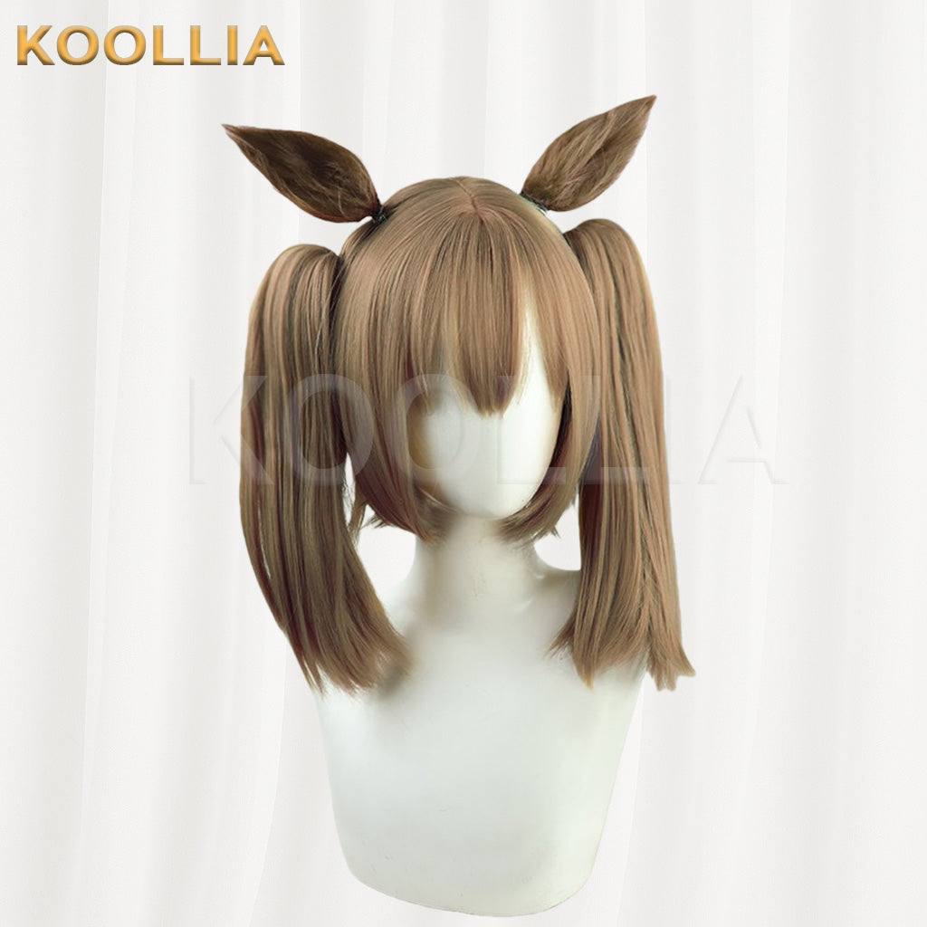 Umamusume Pretty Derby Smart Falcon Light Brown Medium Long Hair Basic Wig