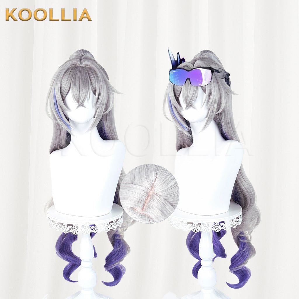 Honkai Star Rail Silver Wolf SP Two-Phase Paradise Long Silver Gray Purple Gradient Hair Basic Wig