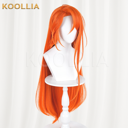 Under the Night Cecilia Solid Warm Orange 100cm Long Straight Basic Wig