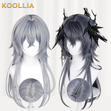 Arknights Logos Long/Short Gray Hair Basic Wig - KOOLLIA