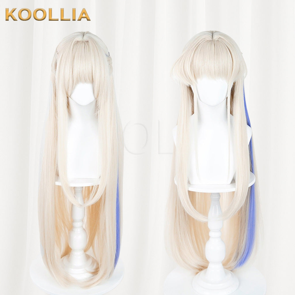 Blue Archive Asuka Toki Cream White Light Blue Highlight Two Styles Basic Wig