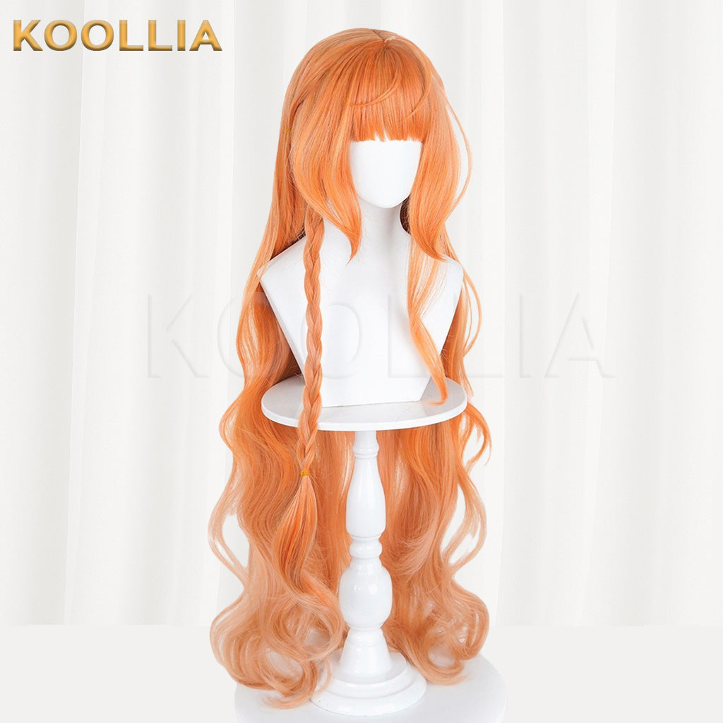 Spring Summer Autumn Winter Walker Daisy Orange Long Curly Basic Wig