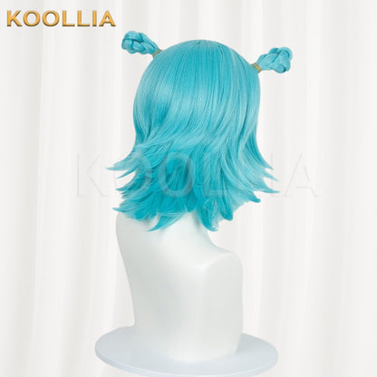 Jujutsu Kaisen Kashimo Hajime Cyan Blue Braided Bun Spiky Short Basic Wig