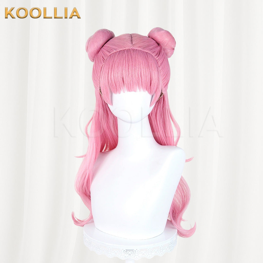 You and I Are Polar Opposites Miyu Suzuki Pink Long Double Bun Basic Wig
