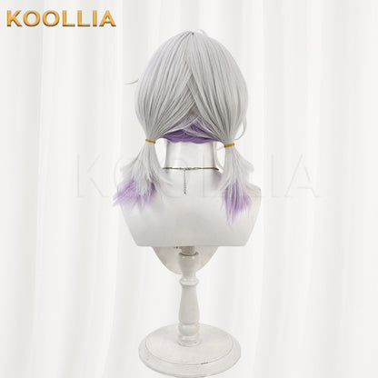 SteelLive Ayatsuno Yuni Silver White Purple Low Double Ponytails Basic Wig
