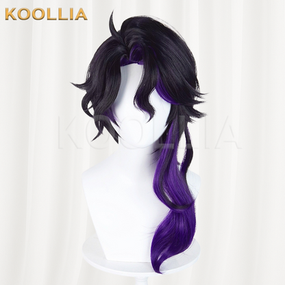 Genshin Impact Arlecchino Black To Dark Purple Ombre Basic Wig