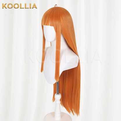 Persona5 Futaba Sakura Pure Orange Long Straight Basic Wig