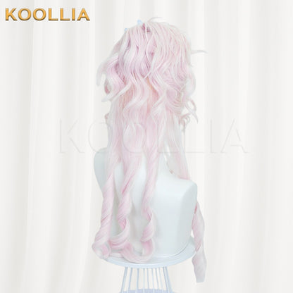 Wednesday Enid Pure Pink Long Curly Basic Wig