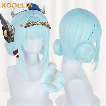 Genshin Impact Ineffa Short Blue Hair Basic Wig - KOOLLIA