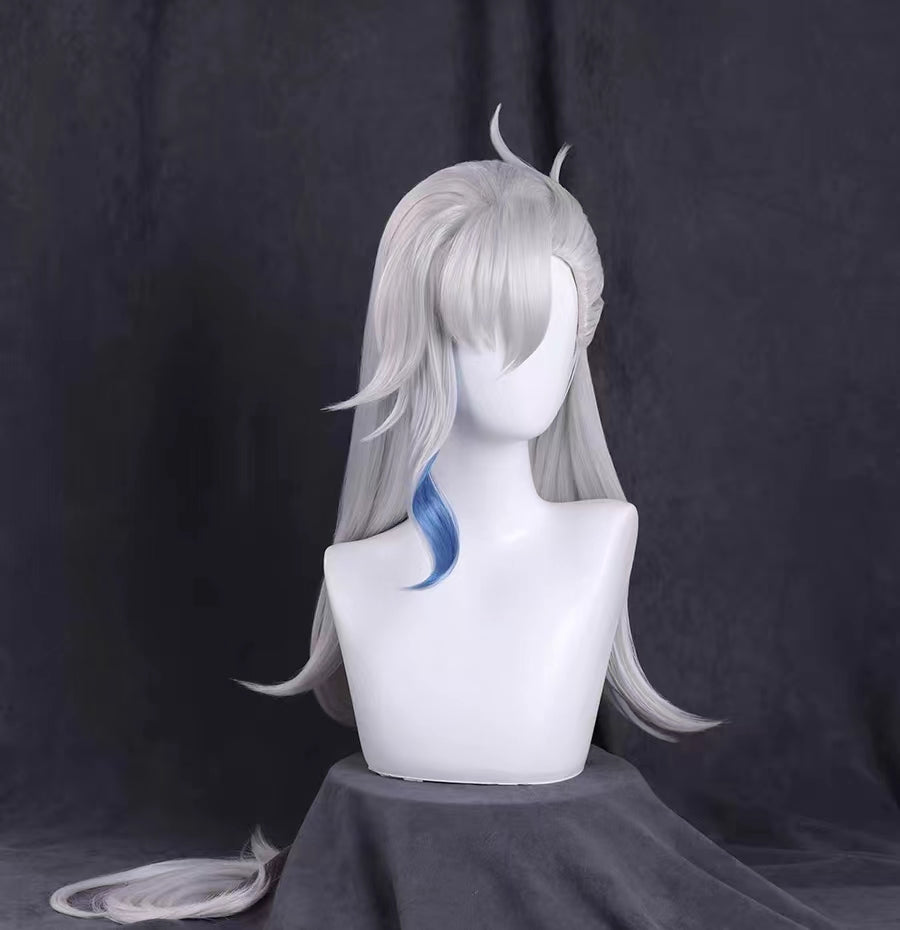 Gebshin Impact Neuvollite Long [Grey, White] Hair Basic Wig