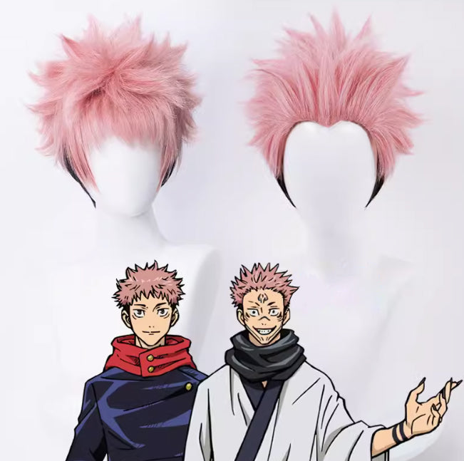 Jujutsu Kaisen Itadori Yuji/Ryomen Sukuna Short Pink Hair Basic Wig