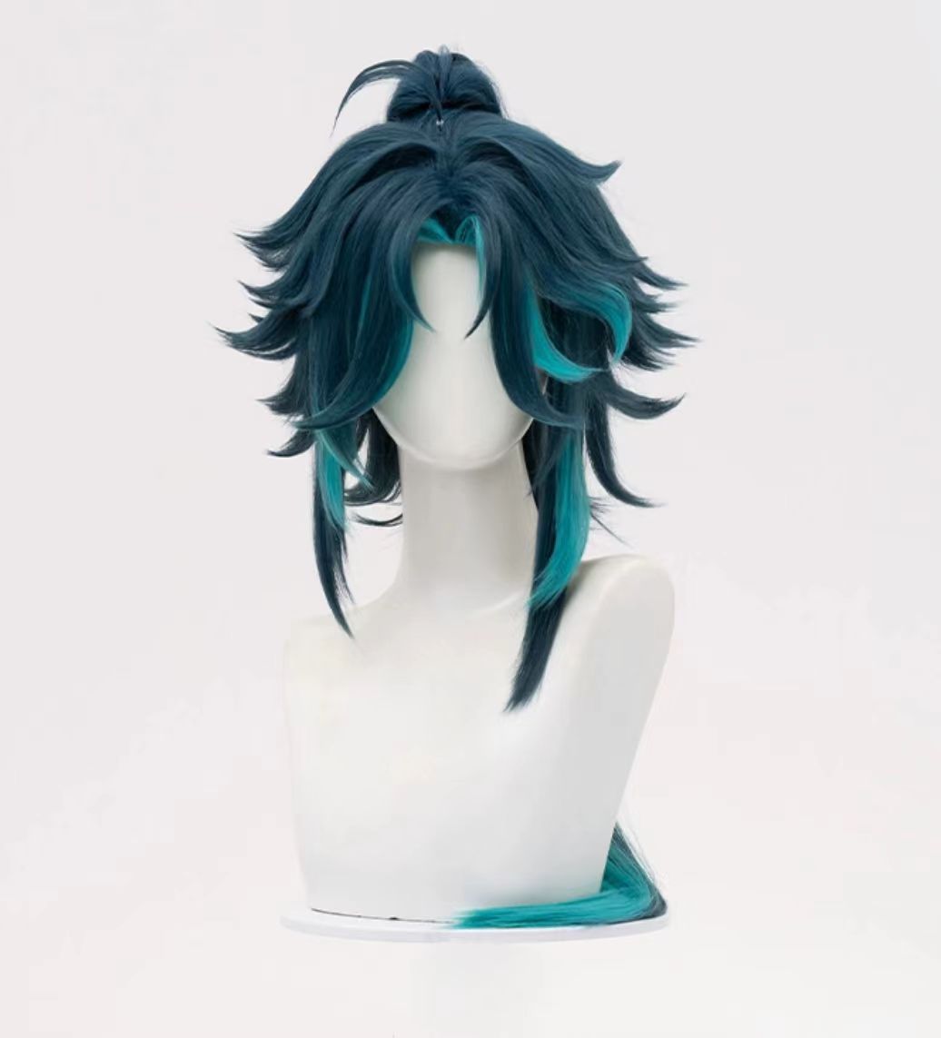 Genshin Impact Xiao Short Green Hair Basic Wig