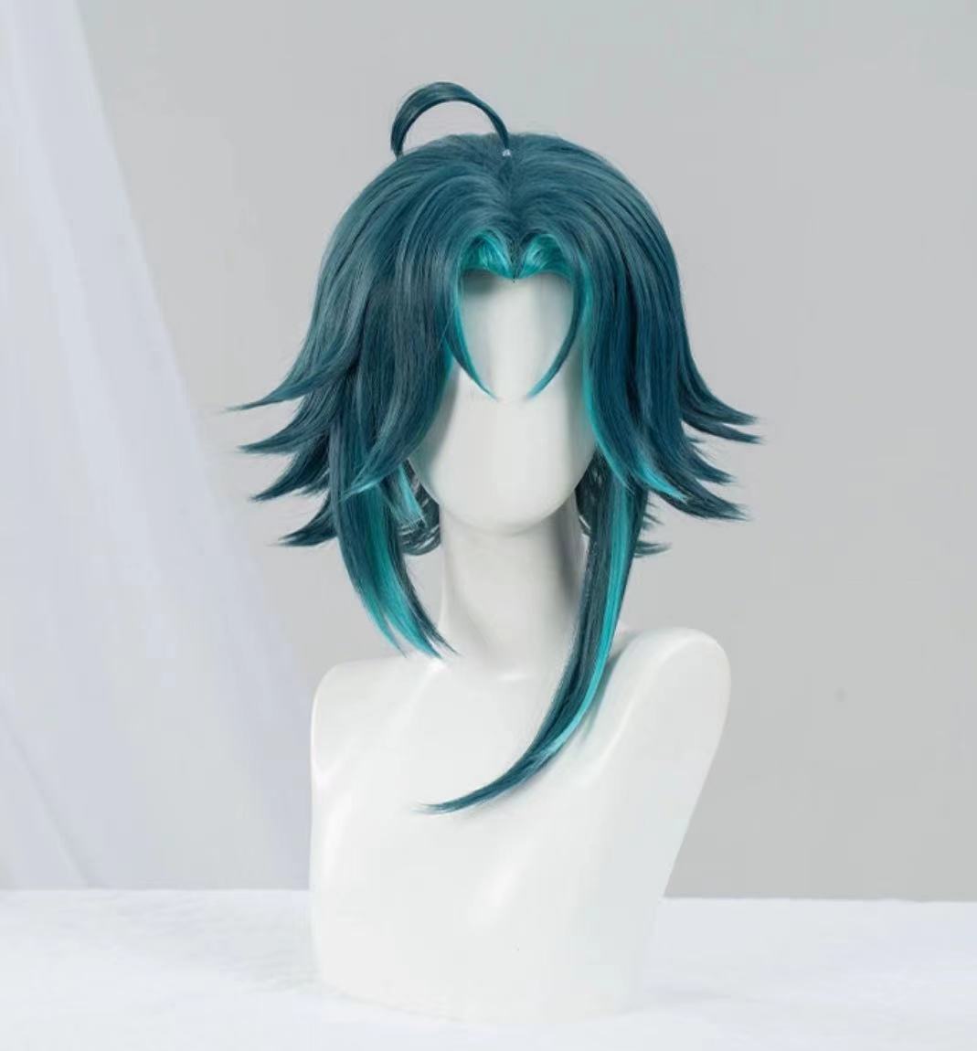 Genshin Impact Xiao Short Green Hair Basic Wig