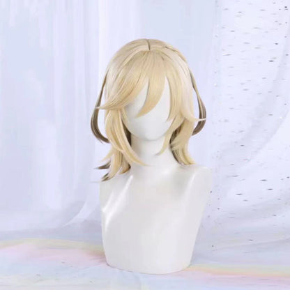 Genshin Impact Kaveh Lange gelbe Haare Basic Perücke