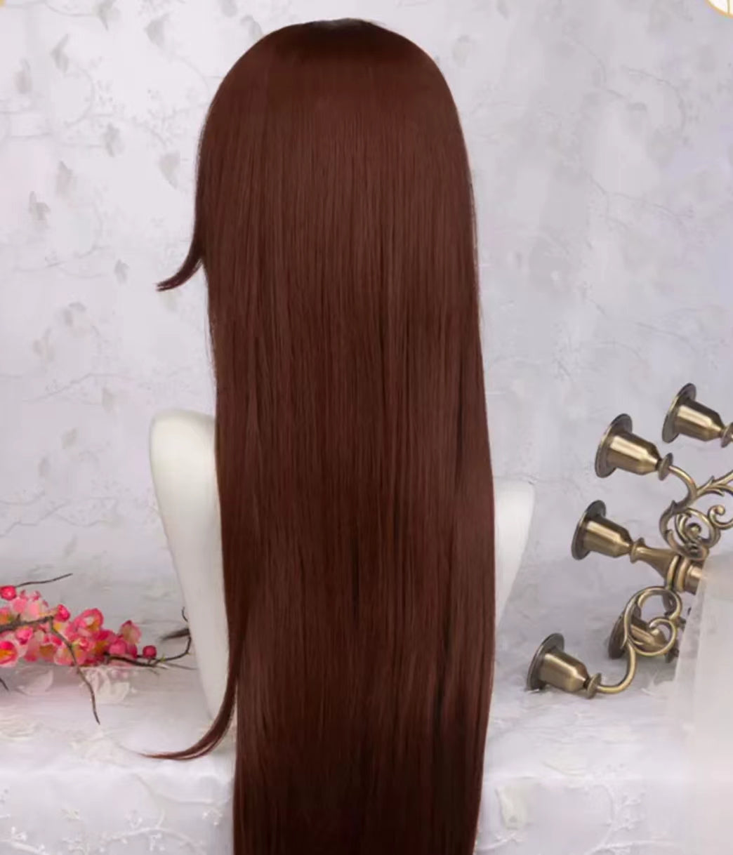 Genshin Impact Amber Long Brown Hair Basic Wig