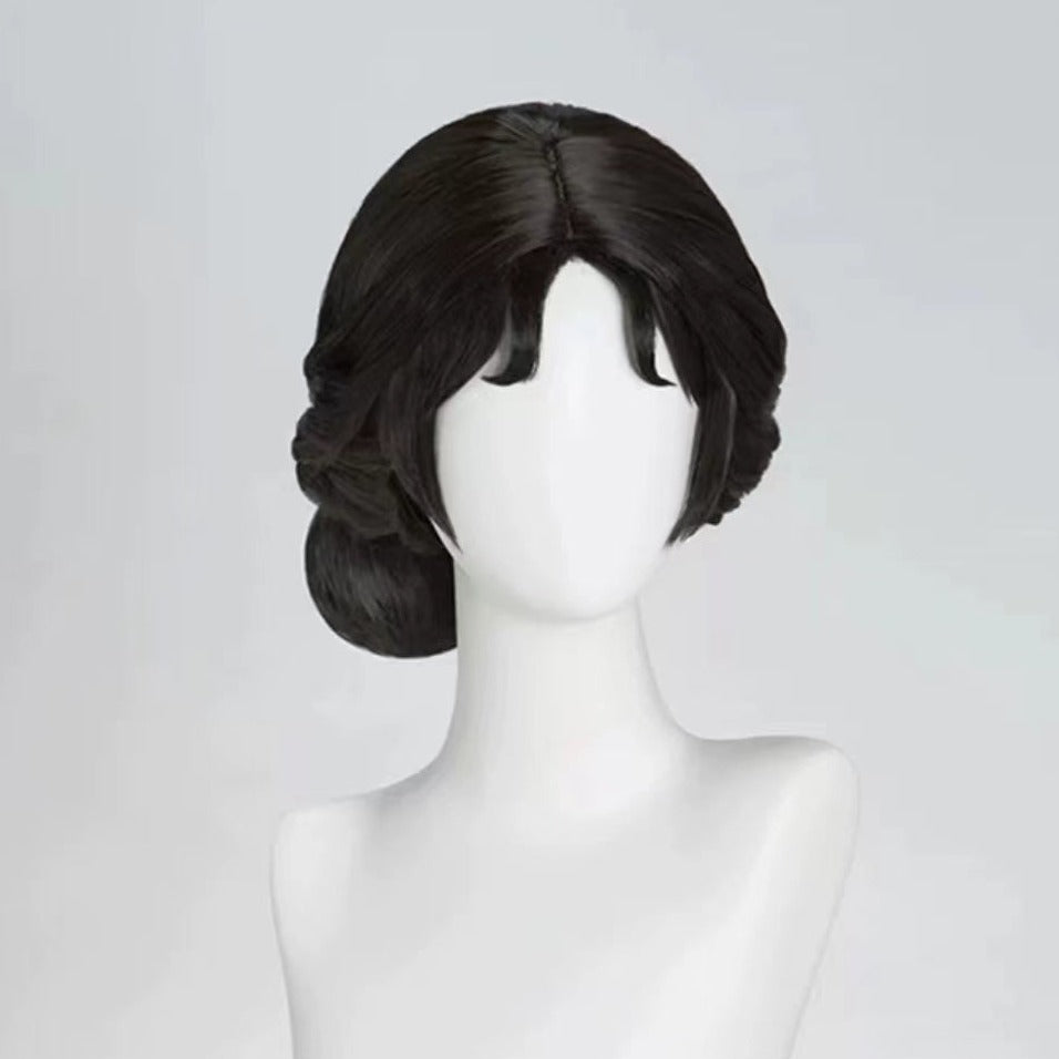 IdentityV Geisha Michiko, langes schwarzes Haar, einfache Perücke