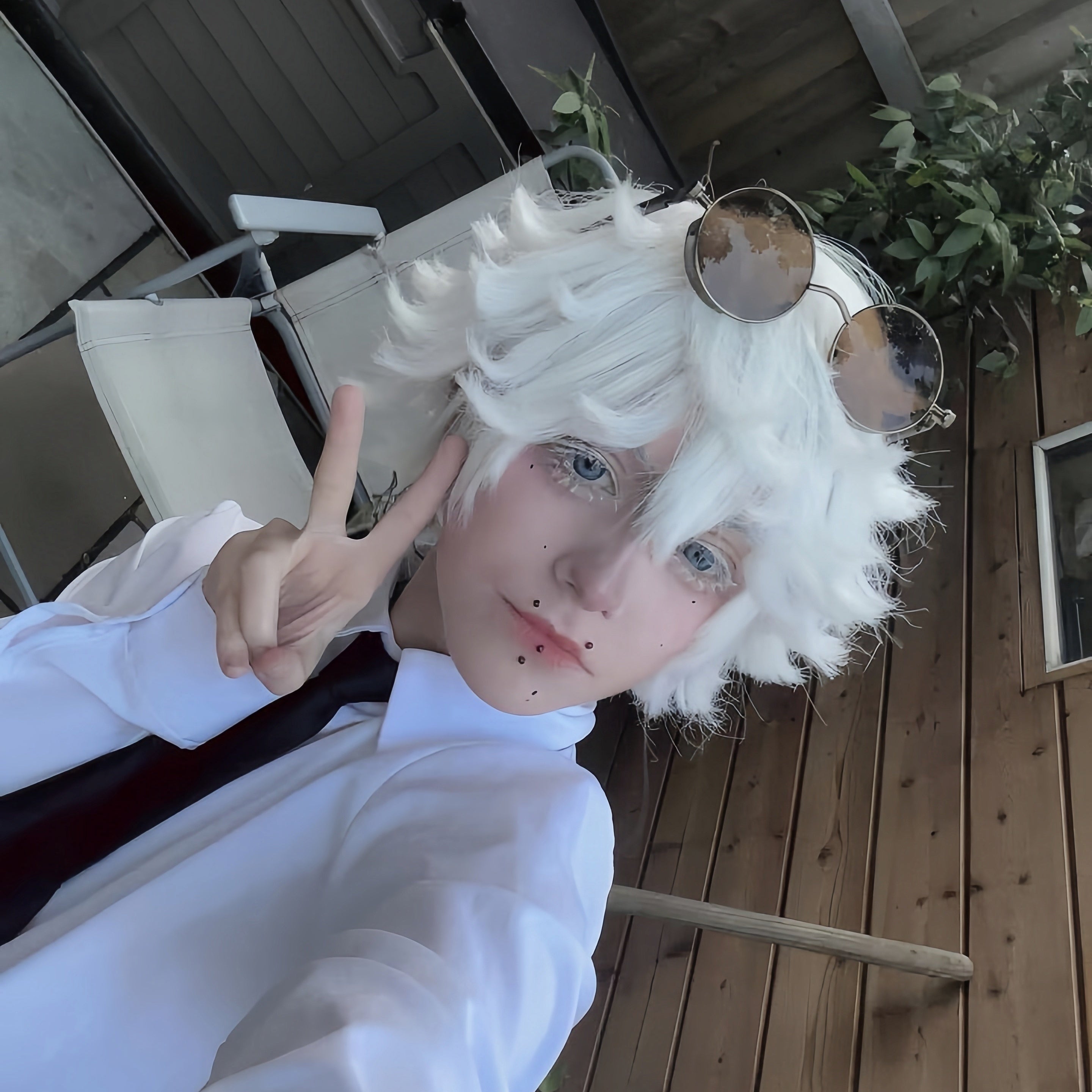 Jujukaitsu Kaisen Satoru Gojo kurze weiße Haare Basic Perücke