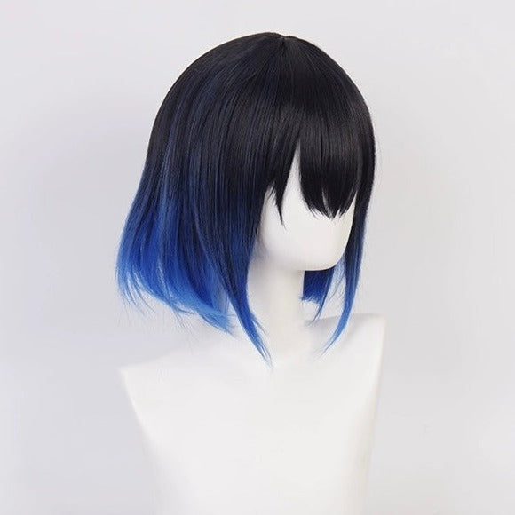 Demon Slayer Hashibira Inosuke Short Blue Hair Basic Wig