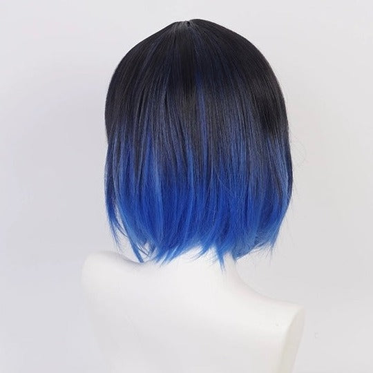 Demon Slayer Hashibira Inosuke Short Blue Hair Basic Wig