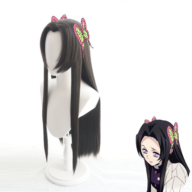 Demon Slayer Kochou Kanae Long Black Hair Basic Wig