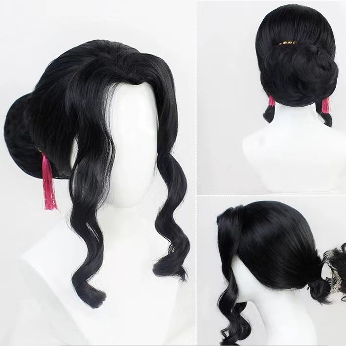 Demon Slayer Kibutsuji Muzan Long Black Hair Basic Wig