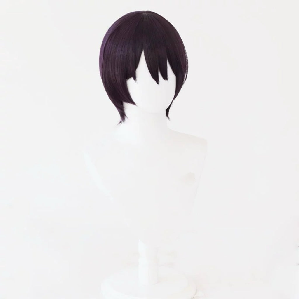 Gintama Takasugi Shinsuke Short Dark Purple Hair Basic Wig