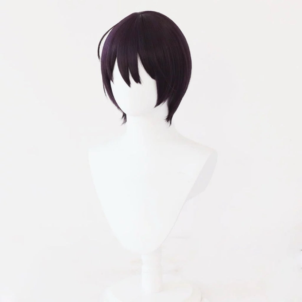 Gintama Takasugi Shinsuke Short Dark Purple Hair Basic Wig