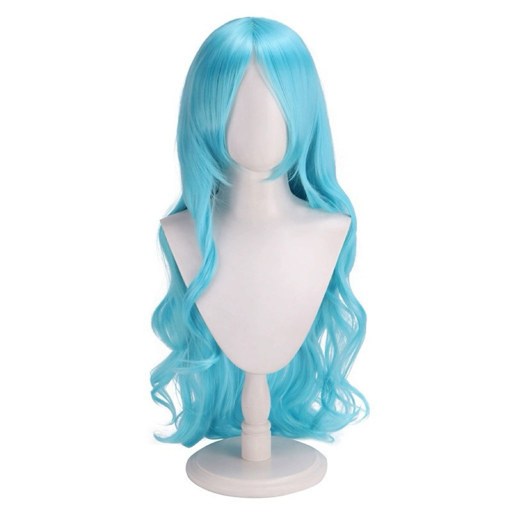 One Piece Nefertari Vivi Lange Blaue Haare Basic Perücke