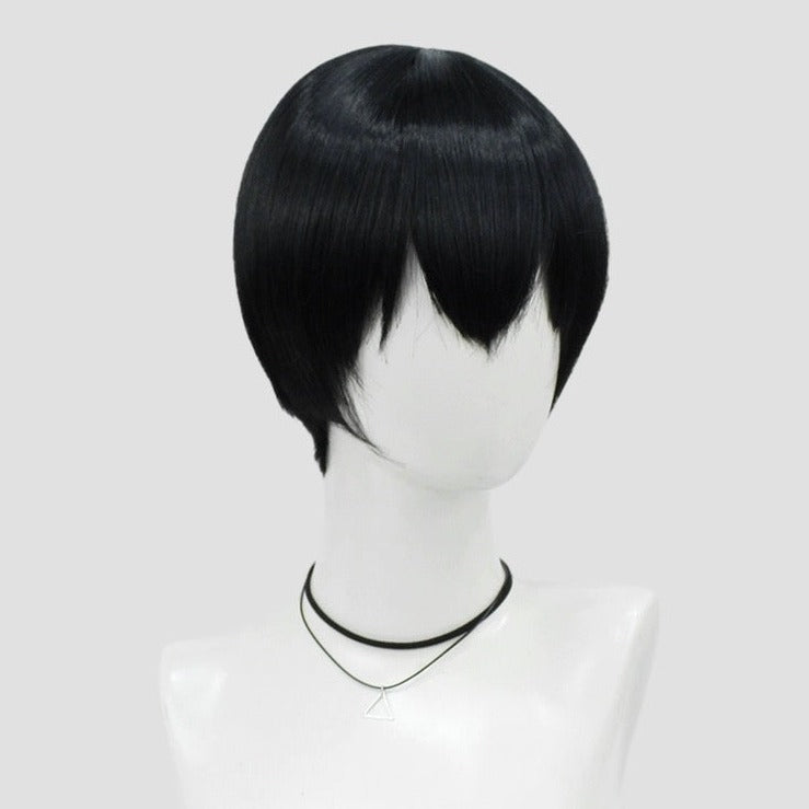 Haikyuu Tobio Kageyama kurze schwarze Haare Basic Perücke
