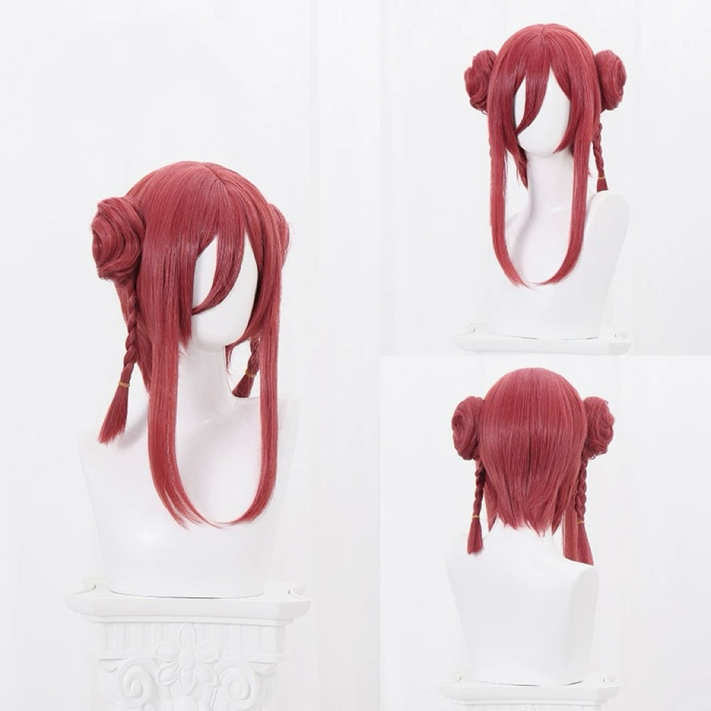 Blaue Locken Chigiri Hyoma Lange rote Haare Basic Perücke