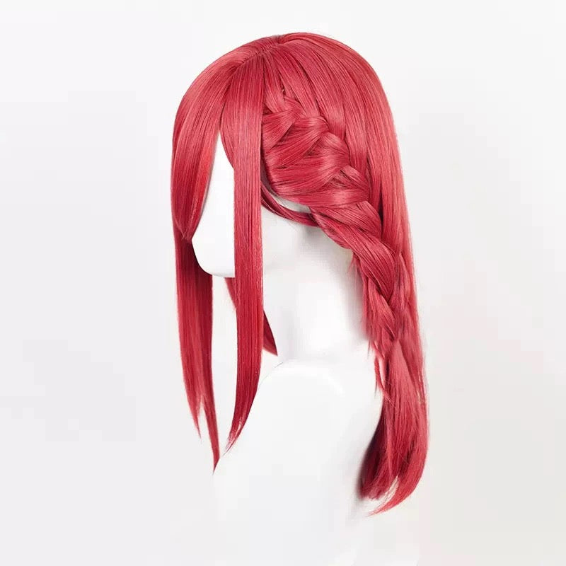 Blaue Locken Chigiri Hyoma Lange rote Haare Basic Perücke