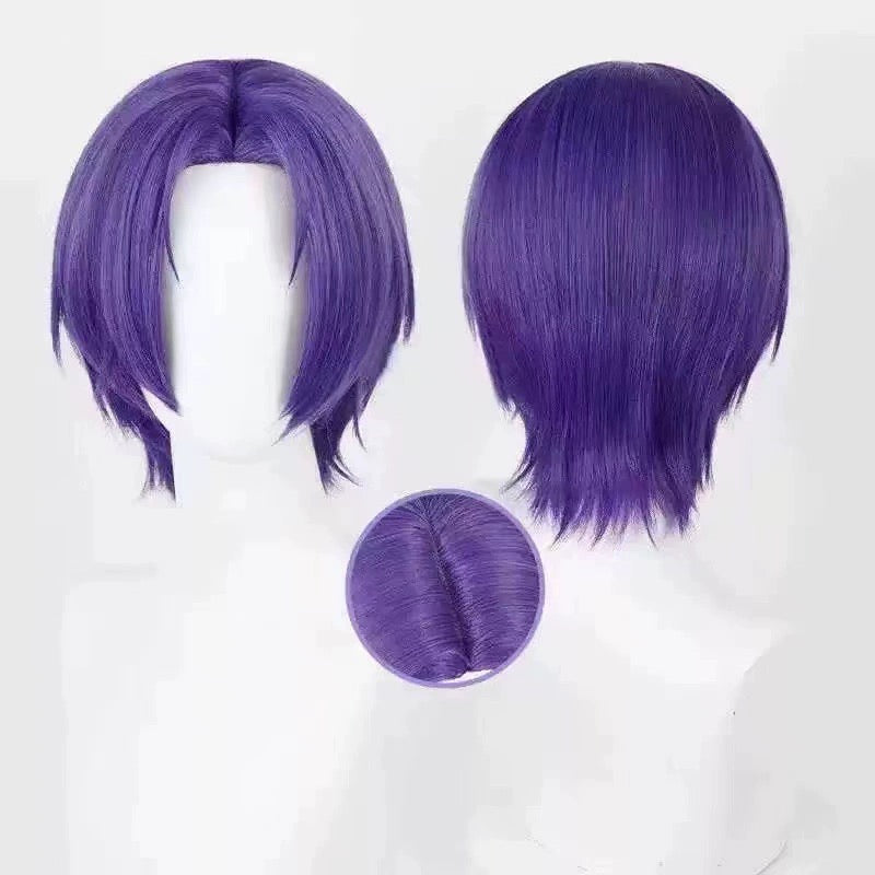 Blue Lock Mikage Reo Short Purple Hair Basic Wig