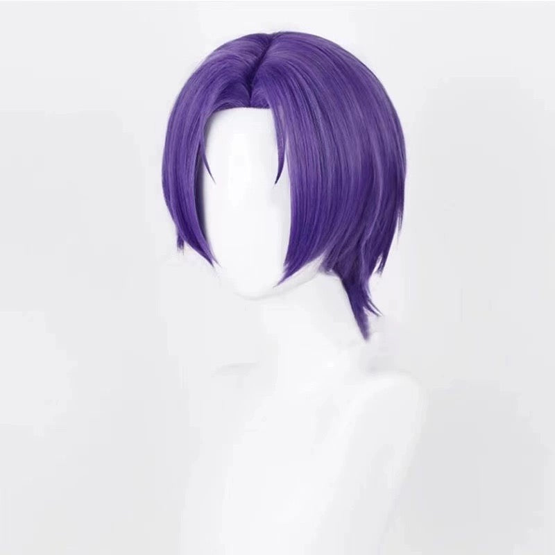 Blue Lock Mikage Reo Short Purple Hair Basic Wig