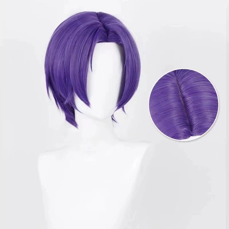 Blue Lock Mikage Reo Short Purple Hair Basic Wig