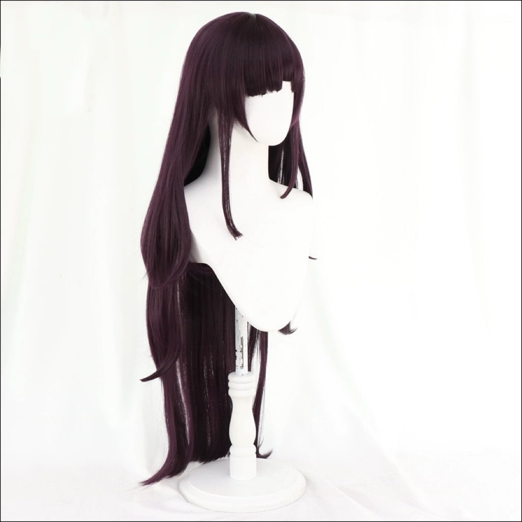 Danganronpa Mikan Tsumiki Long Dark Purple Hair Basic Wig