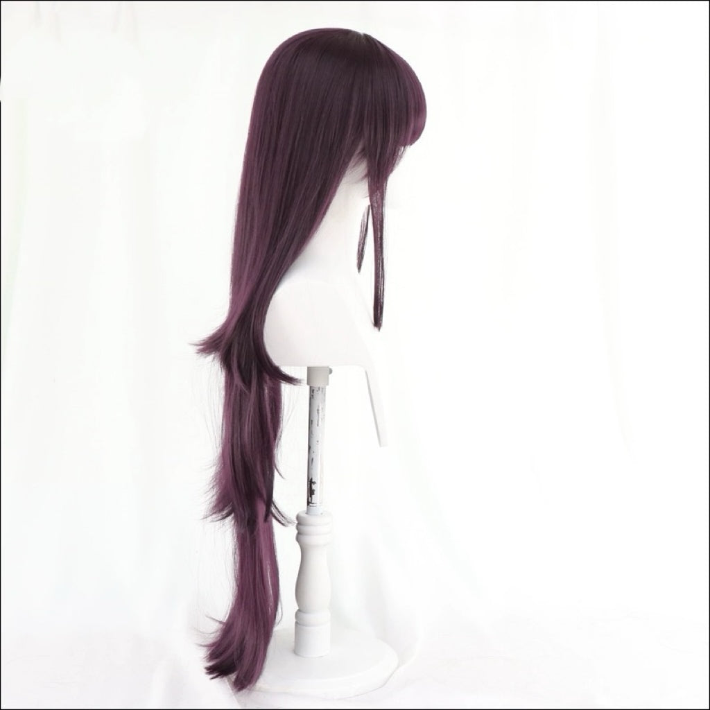 Danganronpa Mikan Tsumiki Long Dark Purple Hair Basic Wig