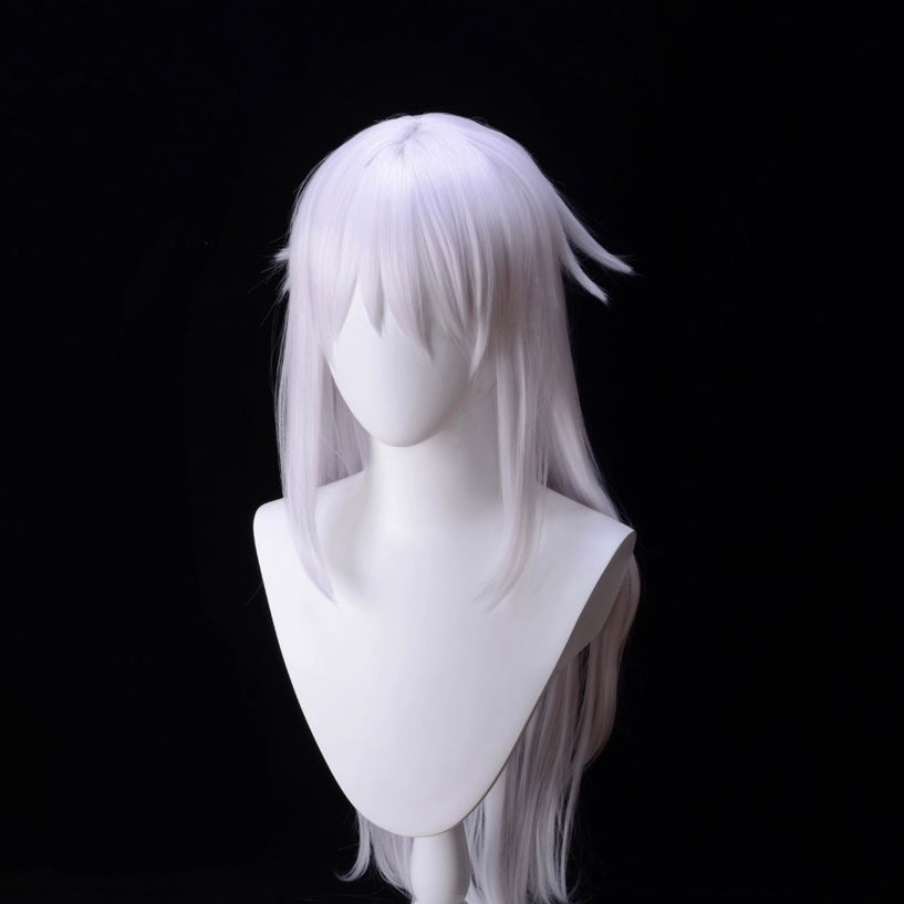 Super Mario Kingboo Lange silber-lila Haare Basic Perücke