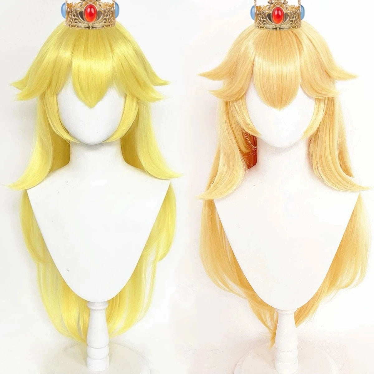 Super Mario Prinzessin Peach Lange gelbe Haare Basic Perücke