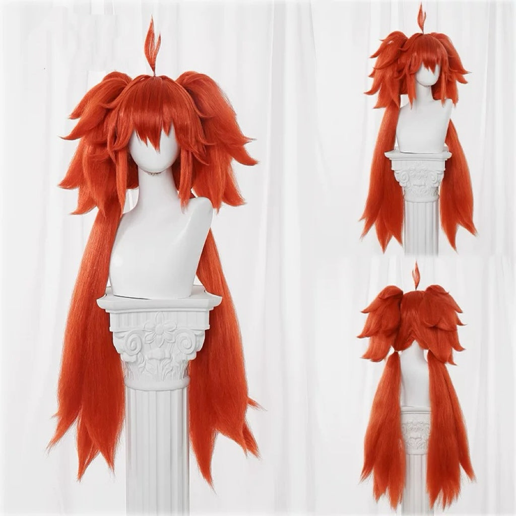 Zenless Zone Zero Koleda Belobog Long Orange Hair Basic Wig