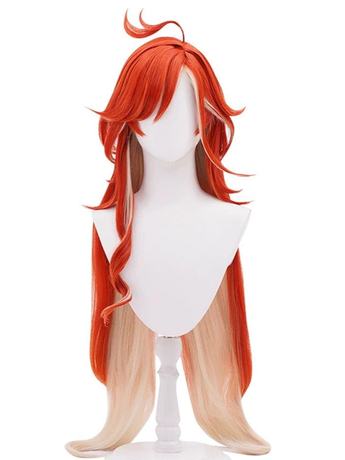 Genshin Impact Mavuika Long Red Hair Basic Wig