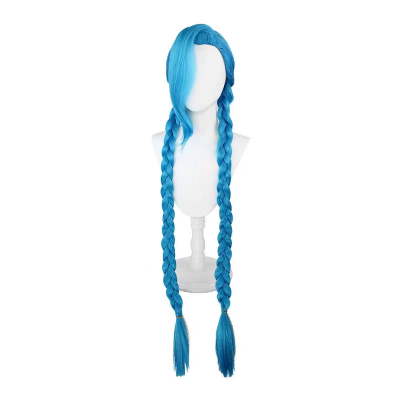 League of Legends & Arcane Jinx Long Blue Hair Basic Wig