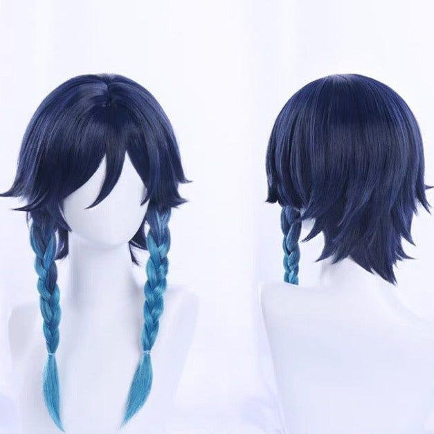 Genshin Impact Barbatos/Venti Long Blue Hair Basic Wig