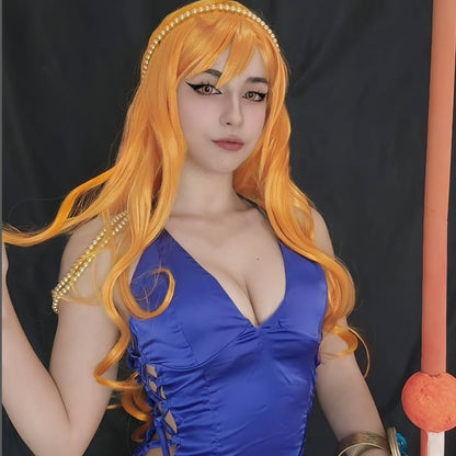 One Piece Nami Long Orange Hair Basic Wig