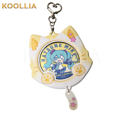 Cute Cat Ear 58mm Anime Badge Holder Keychain PVC Ita Bag Charm