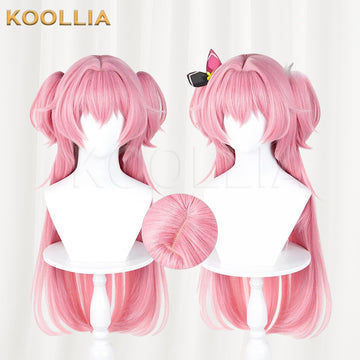 Multi-angle display of Project SEKAI Momoi Airi Colorful Stage long Sakura pink hair basic wig