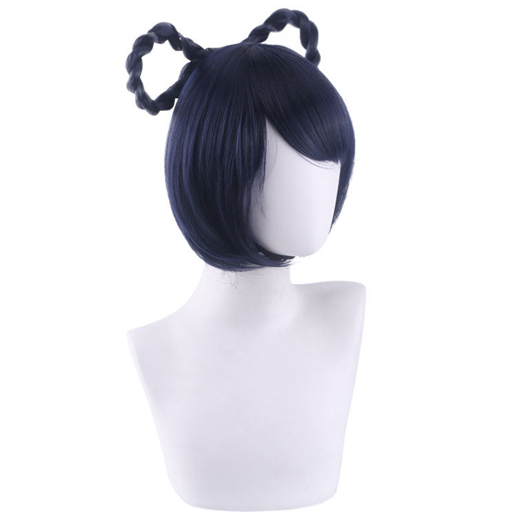 Genshin Impact Xiangling Short Dark Blue Hair Basic Wig