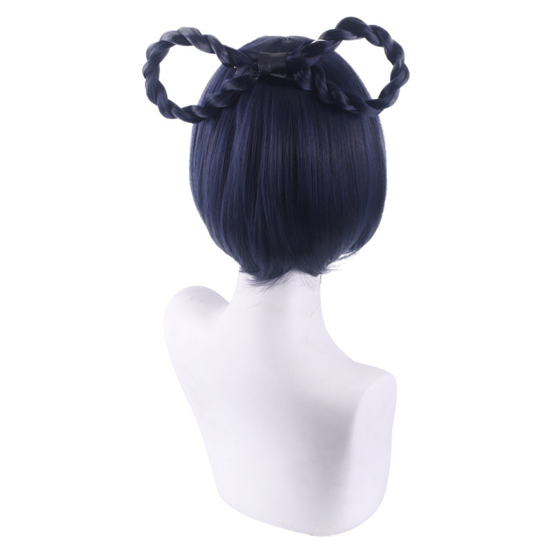 Genshin Impact Xiangling Short Dark Blue Hair Basic Wig